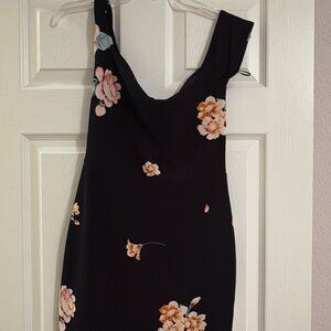 Leith Off the Shoulder Dress - Black/Floral - Size S